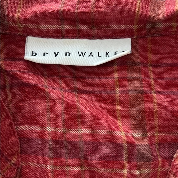 Vtg Bryn Walker Red Plaid Linen Jacket - Picture 7 of 8